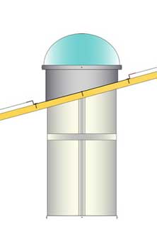 Sistemul de iluminare naturala utilizand soclu pentru acoperisuri inclinate. 
